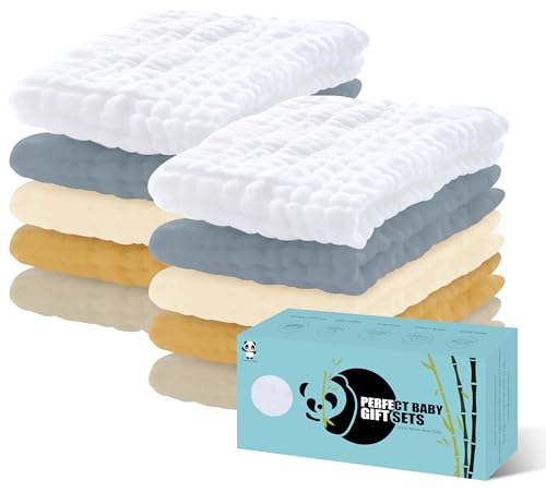 HIPHOP PANDA 10 Pack 6-Layer Burp Cloths