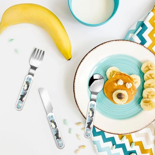 I Love Penguins Print Utensils Set with Travel Case 1