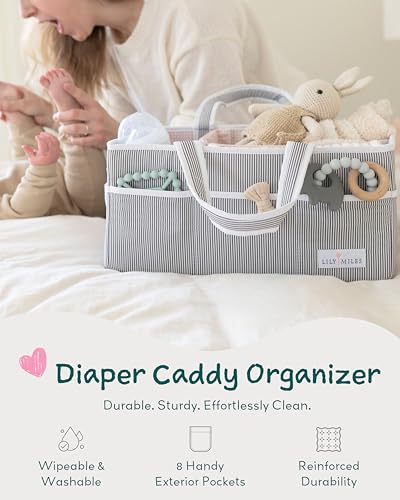 Lily Miles Pink Blush Diaper Caddy Organizer