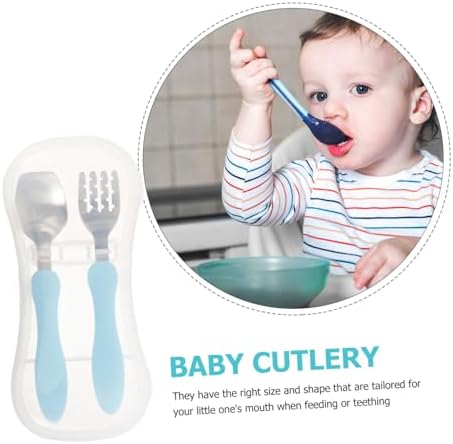 Beatifufu 3pcs Utensil Set for Baby Self Feeding