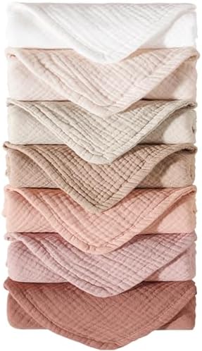 Konssy 7-Pack Muslin Burp Cloths for Newborn