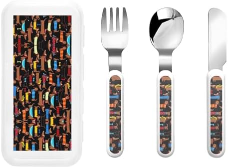 I Love My Dog Dachshunds Utensils Set with Travel Case
