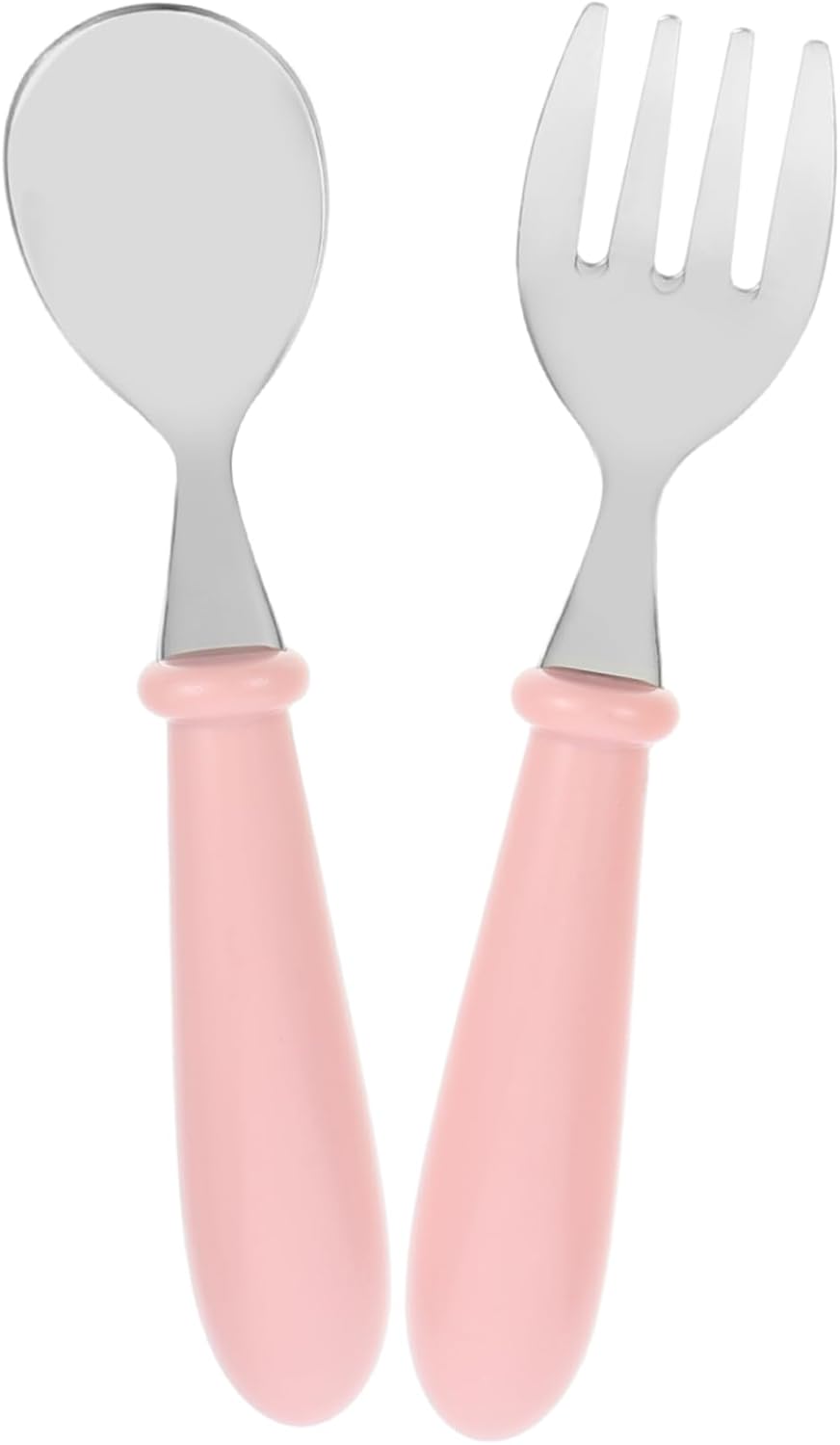 KICHOUSE 1 Set Stainless Steel Spoon Fork Utensil Kit for Baby