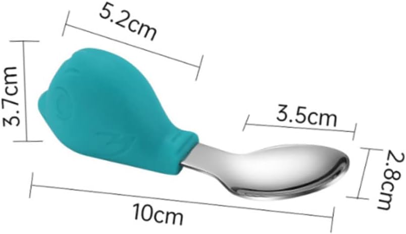COLLBATH Baby Fork and Spoon Set with Handle 1