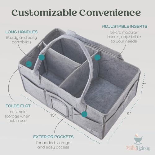 Babylicious Diaper Caddy Organizer - Heather Grey