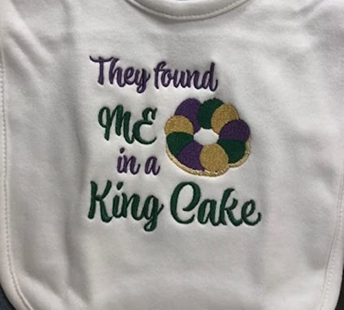 Handmade King Cake Bib Burp Cloth Set for Baby