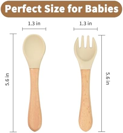 LITTLE RAWR Silicone Baby Spoons Forks 6 Pack