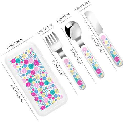 Cute Nurse Print Utensils Set with Travel Case
