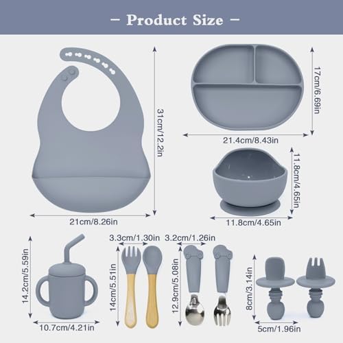 Silicone Baby Feeding Set - 10PCS Safe Adjustable