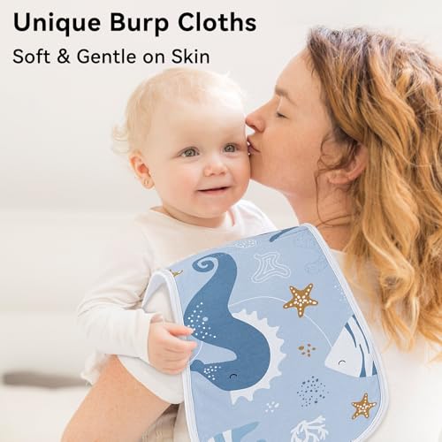 Yoofoss Organic Cotton Burp Cloths 5 Pack 21X10
