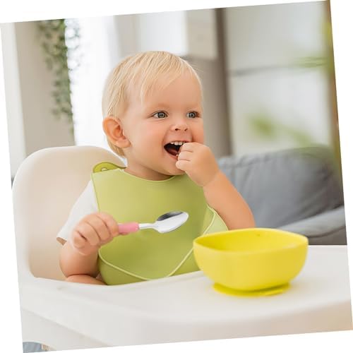 4pcs Cartoon Fork Spoon Set with Silicone Handles for Baby