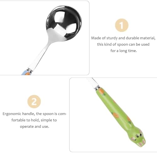 Abaodam 4Pcs Cartoon Bunny Dessert Spoon Set