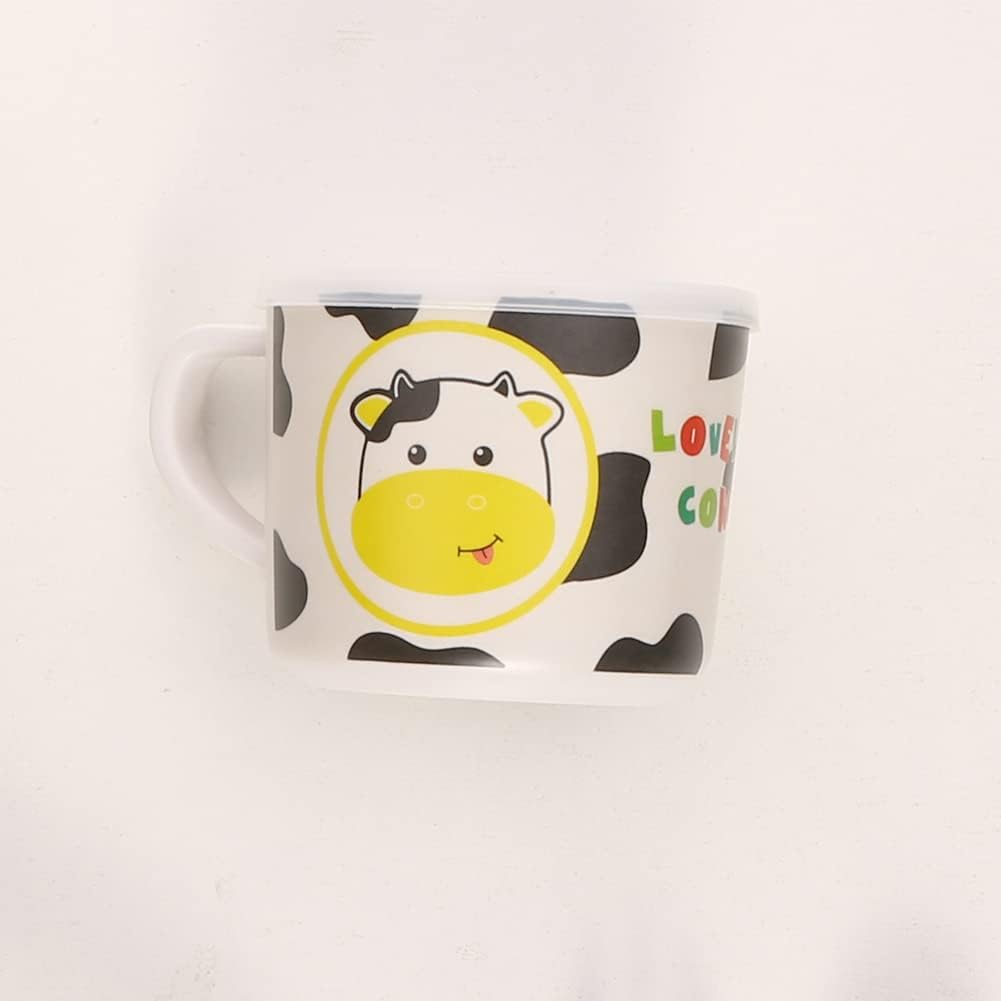 Kids Bamboo Dinnerware Set 5 Pcs Cow Design