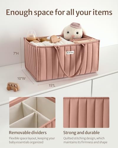 Blissful Diary Pink Diaper Caddy Organizer