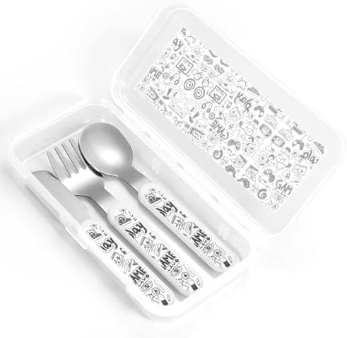 Video Game Boys Print Utensil Set with Travel Case