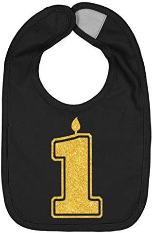 Aidens Corner 1st Birthday Silver Gold Bib for Baby