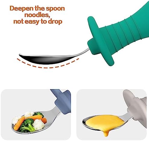 SFCCMM Toddler Spoons with Silicone Handle