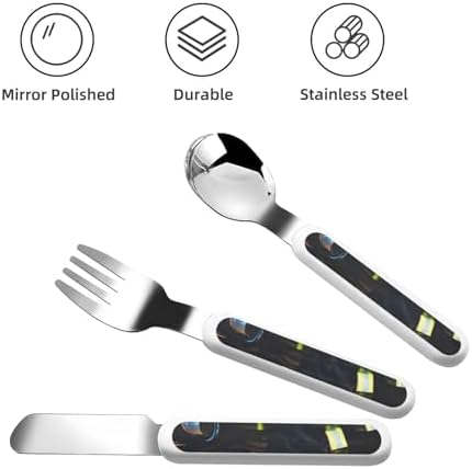Firefighter Flame Print Cutlery Set with Travel Case