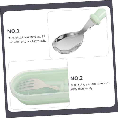 COOPHYA Reusable Green Flatware Set Spoon and Fork Holder