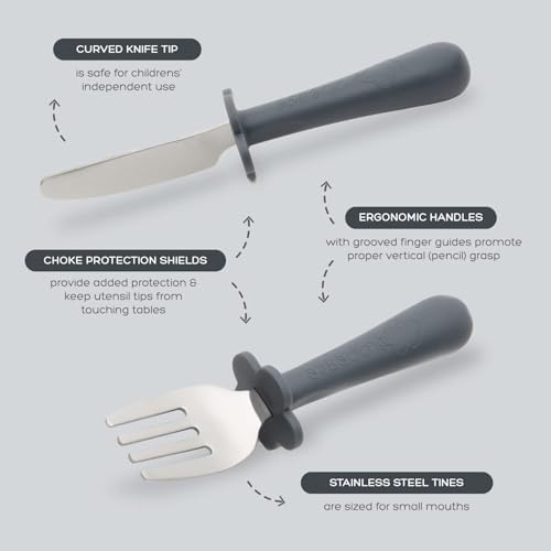 Grabease Toddler Silverware Set for Independent Eating