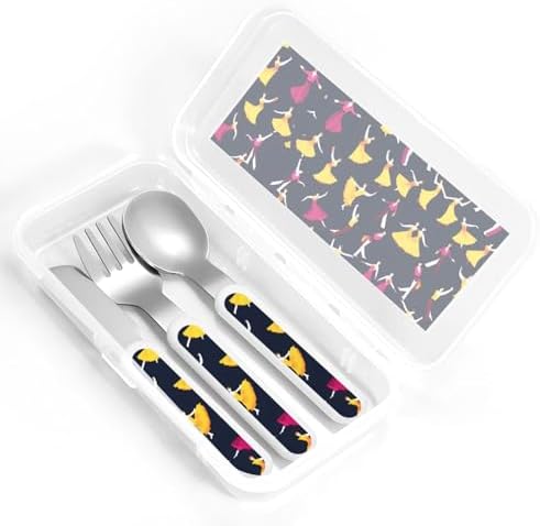 Ballroom Dance Pattern Flatware Set with Travel Case