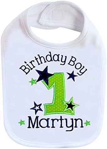 First Birthday Boy Bib with Custom Name
