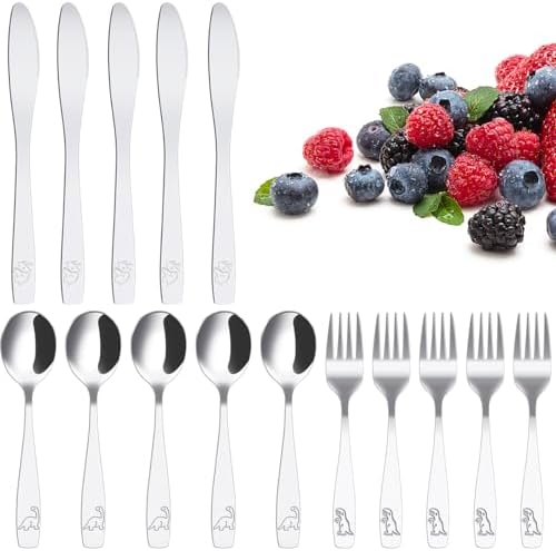 45Pcs Kids Silverware Set with Dinosaur Design