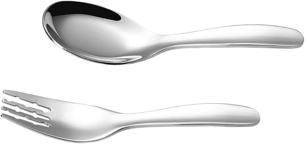 ULDIGI 2PCS Stainless Steel Feeding Utensils Set Fork and Spoon