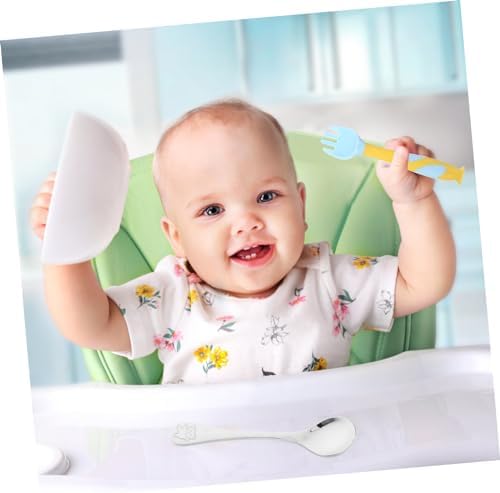 PLAFOPE Baby Utensil Set with Bear Design Handles
