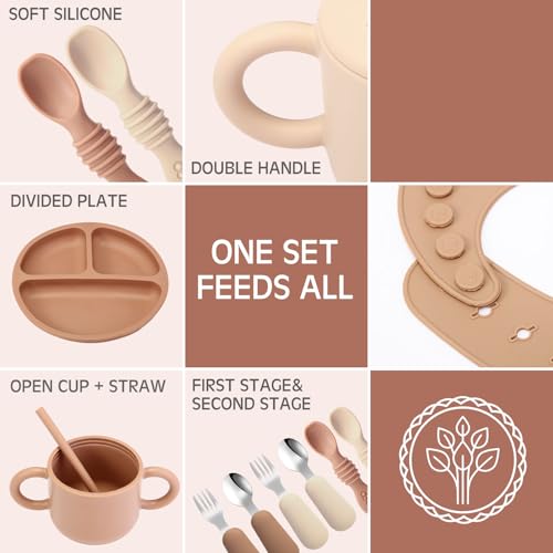 Yinder 16 Pcs Silicone Baby Feeding Set for 6 Months 1