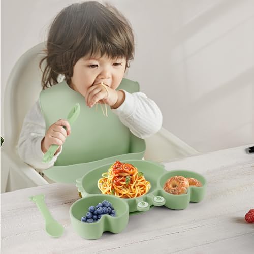 Adorylla Silicone Baby Feeding Set 8PCS Green