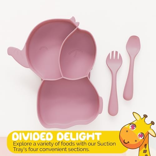 Muqee Peeko Toddler Suction Plates with Elephant Design