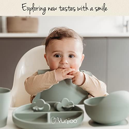 Yunioo Extra Heavy Silicone Feeding Set - 9 Piece Green