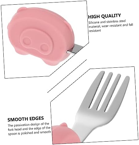 VICASKY 2pcs Pig Design Stainless Steel Utensils Set 1
