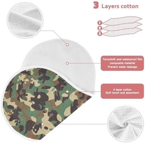 Camo Muslin Burp Cloths 2-Pack for Baby Boys and Girls