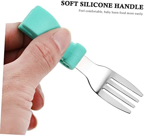 ORFOFE Stainless Steel Fork and Spoon Set for Baby Self Feeding