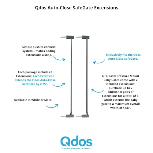 Qdos Baby Gate Extensions Set of 2 Slate
