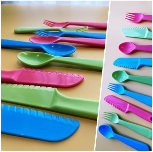 Jawbush Kids Cutlery Set 9 Pcs Plastic Flatware