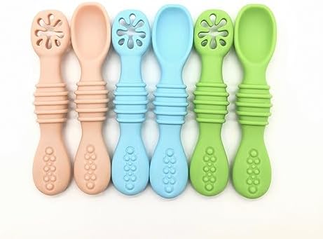 HeyPeacock Silicone Baby Utensil Set 6-Pack