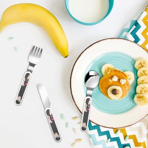 Cute Pug Print Flatware Set with Travel Case