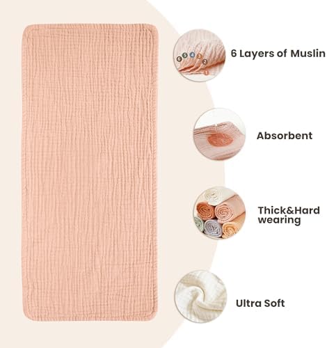 Konssy 7-Pack Muslin Burp Cloths for Newborn