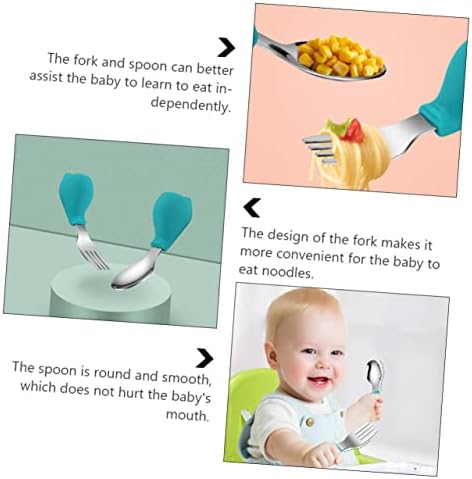 Luxshiny 2PCS Bird Themed Flatware Set for Baby Training