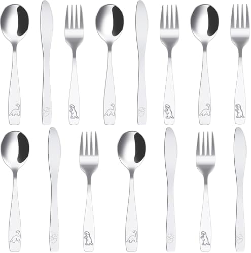 15Pcs Kids Silverware Set with Dinosaur Design