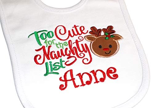 Fantasy Kids Designs Christmas Reindeer Bib with Baby Name
