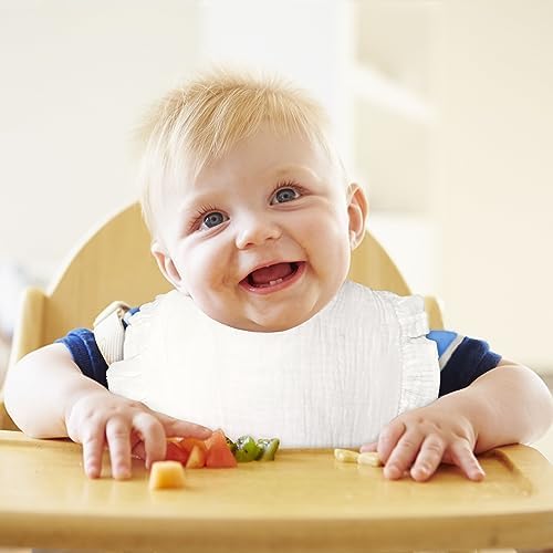 MUSBUY 12-Pack Muslin Baby Bibs for Teething and Drooling