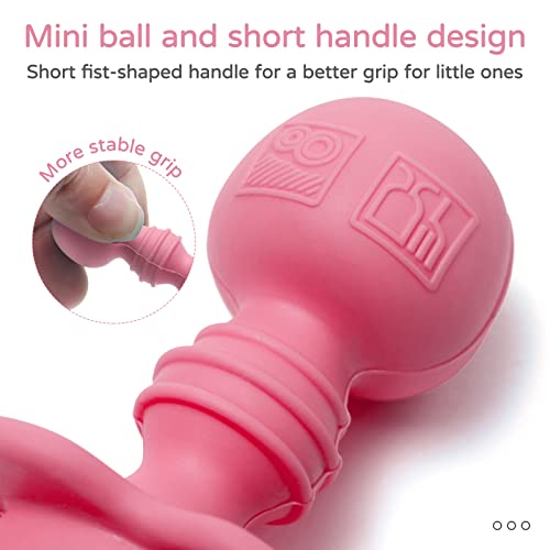 Silikong Silicone Baby Fork and Spoon Set for 6 Months Pink