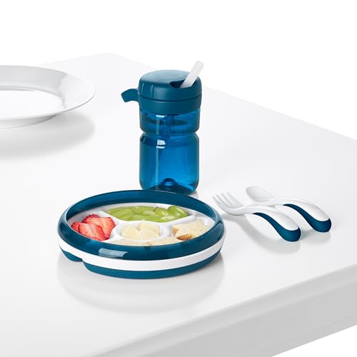 OXO Tot Plastic Fork Spoon Set - Navy 4 Piece