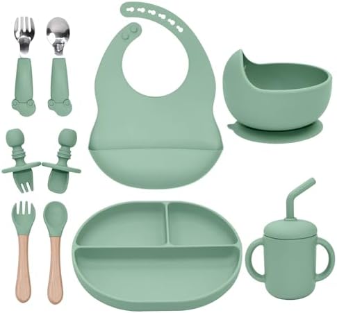 Silicone Baby Feeding Set 10Pcs for Self-Feeding 1