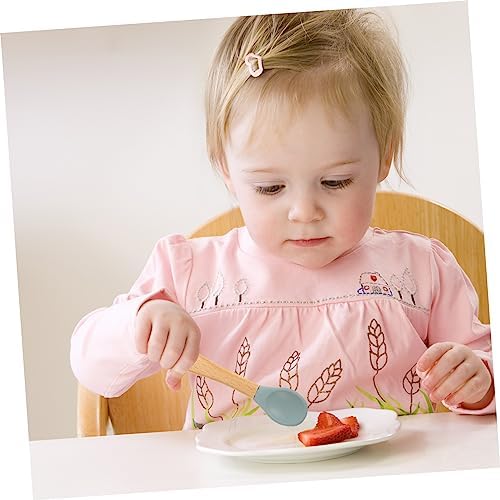 SHOWERORO Fork and Spoon Set for Safe Baby Feeding