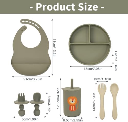 Little Rawr 8-Piece Silicone Feeding Set for 6 Months